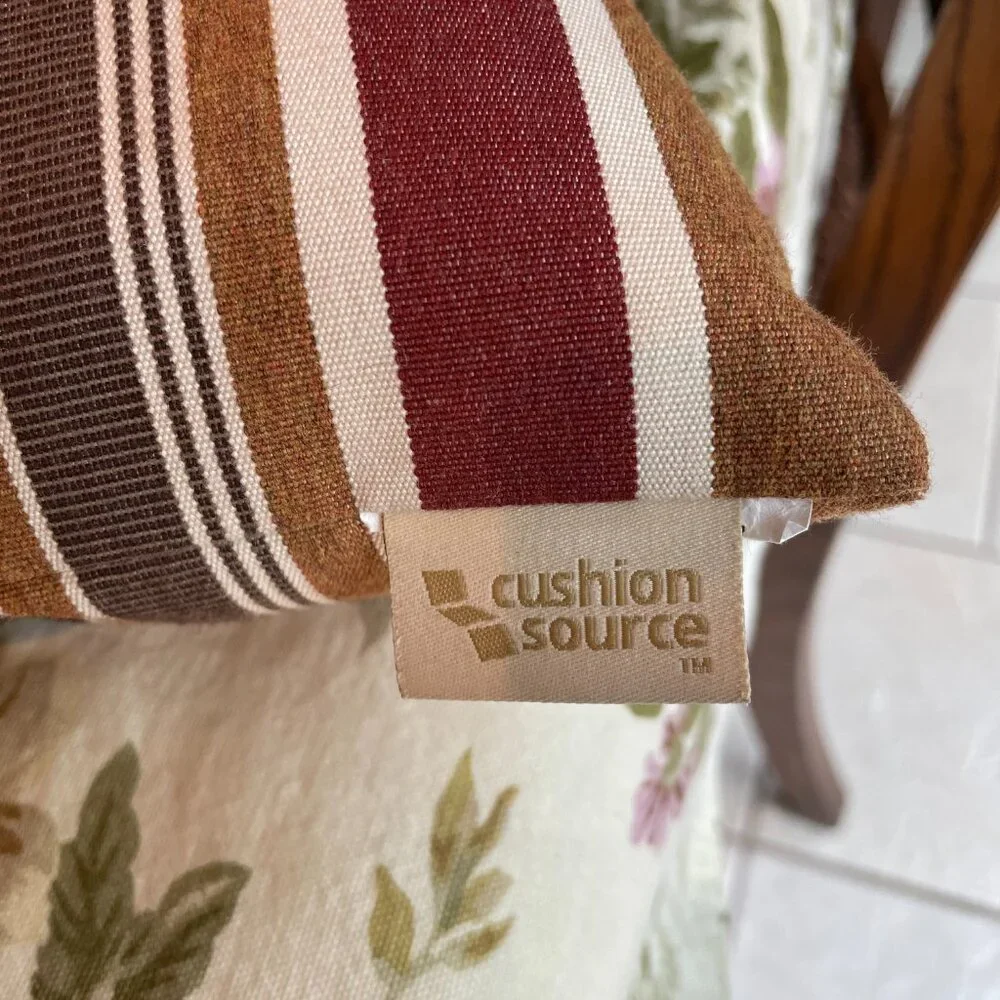 Set of 4 Cushion Source Custom Made Striped Pillows Fall Colors 15